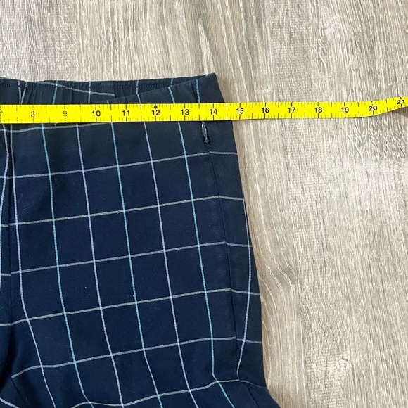 J. Jill 4 Petite Essential Cotton Blue White Plaid Casual Cropped Slack Pants - Picture 6 of 11
